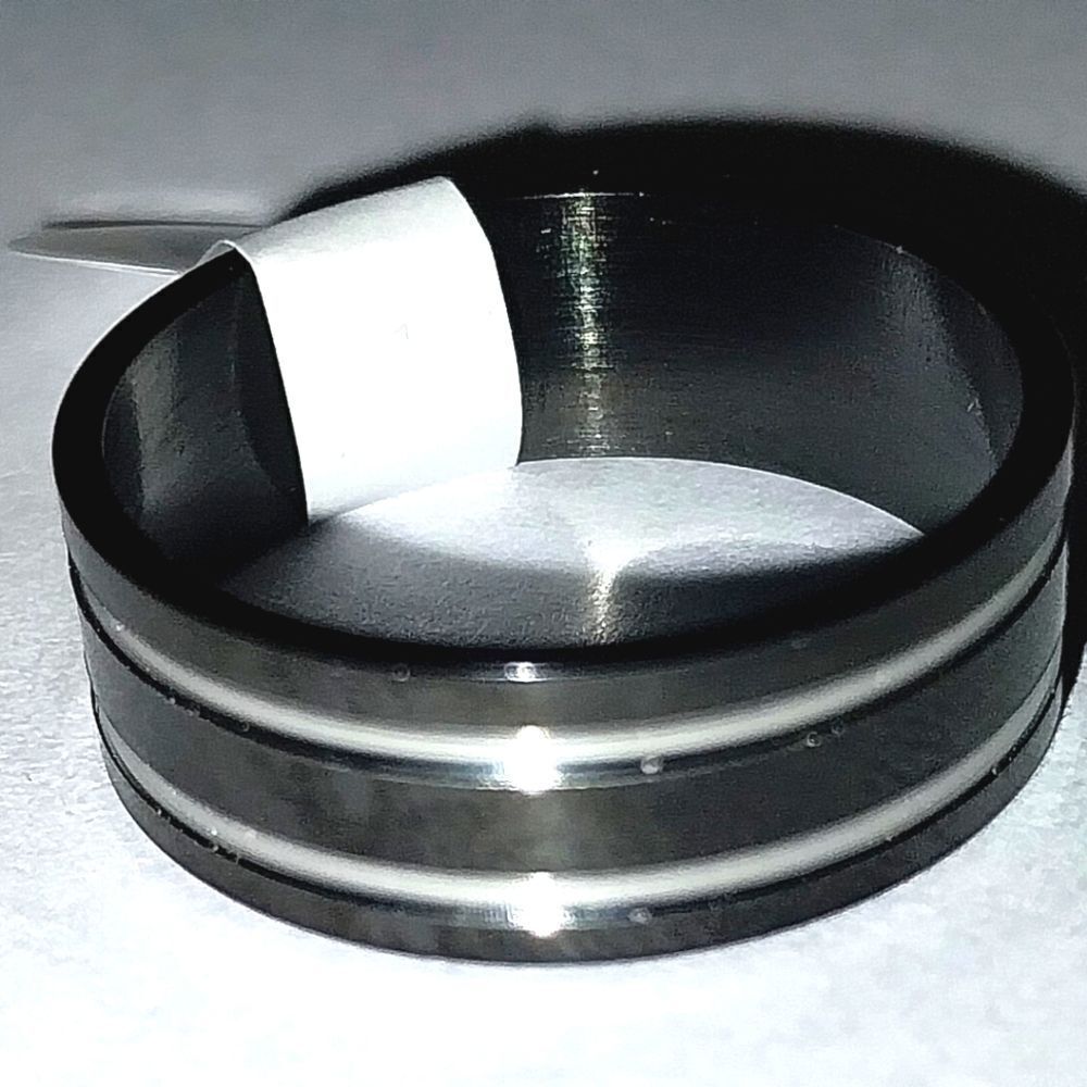 Stainless steel wide band hypoallergenic nickel free Men's ring sz 9